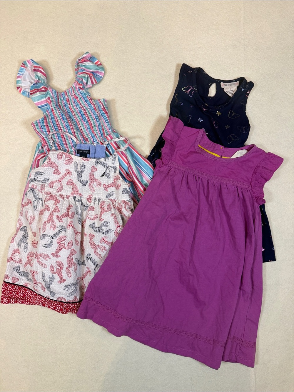 Casual 3T Dress Lot (4) Mini Boden, Nautica, Tommy Bahama & SoHo Blue EUC YY
